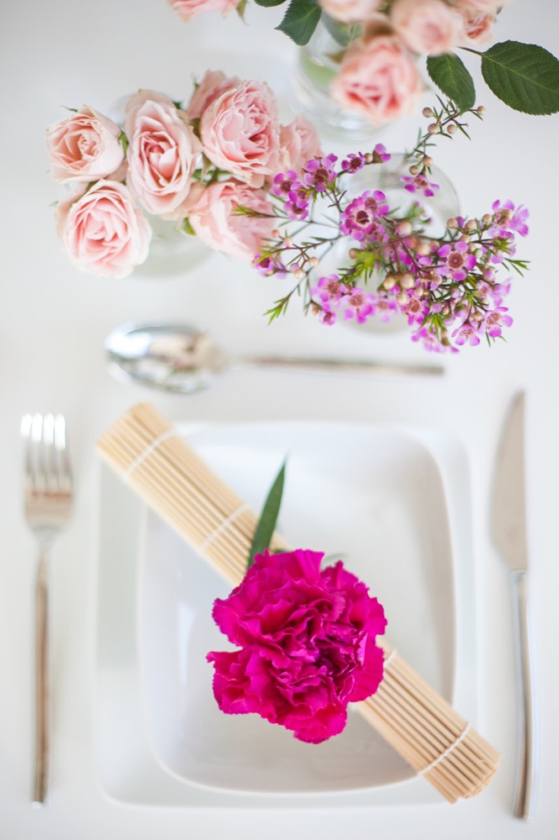 A table set for a shared meal